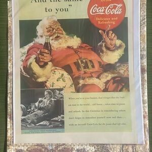 Coca-Cola Holiday Cheer Poster Print with Santa in Red